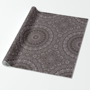 Tiefes Samt-Wasserfarben-Mandala in Brauntönen Geschenkpapier