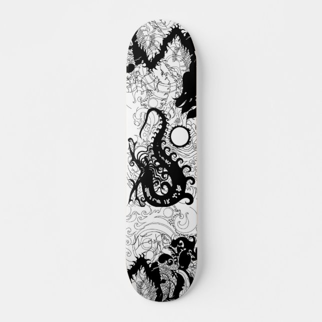 Tiefes Seedrache-SilhouetteSkateboard Skateboard (Vorne)