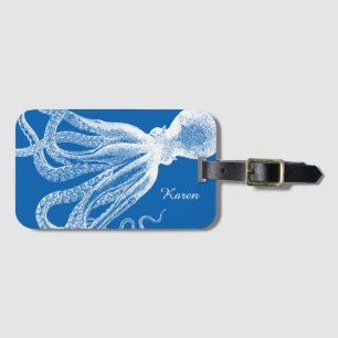 Tiefes Seekraken-Tentakel-Vintager lustiger Blick Gepäckanhänger