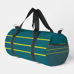 Tiefes Türkis mit Gelb Übernachtungsbag Duffle Bag