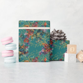 Tiefes Türkis Modern Multifarbig mit Falschem Glit Geschenkpapier