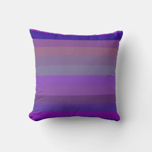 Tiefes Violett und Lavendel horizontale Streifen Kissen