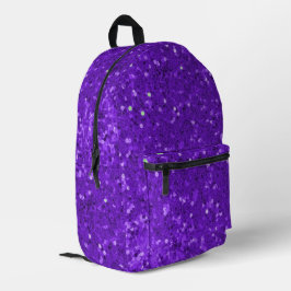 Tiefes violettes Glam-Faux-Glitter-Muster Bedruckter Rucksack