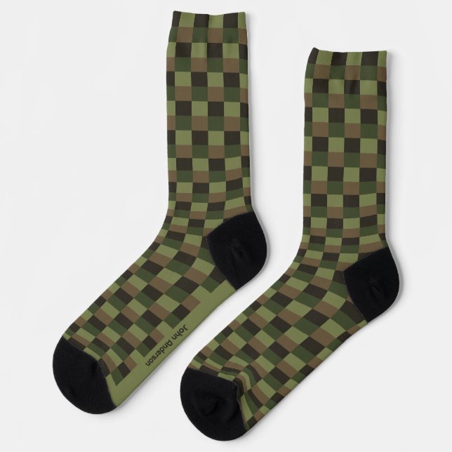 Tiefes Wald-Farbkombination Socken (Linkes Detail)
