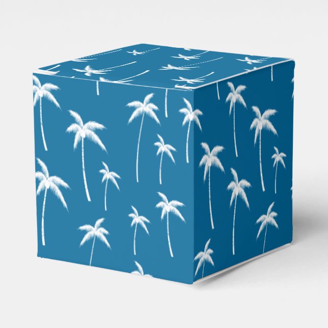 Tiefes Wasser und weiße Palmen Geschenkschachtel (Vorderseite)