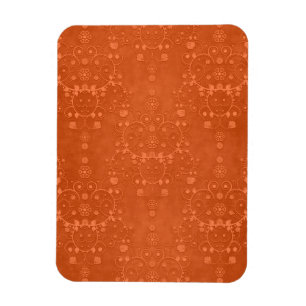 Tiefgebranntes Orange Extravagant Damask Muster Magnet