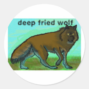 Tiefgefrorener Wolf-Aufkleber Runder Aufkleber