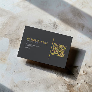 Tiefgrau und luxuriös goldener QR-Code Visitenkarte