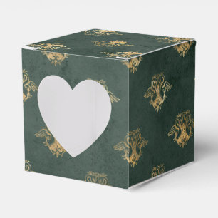 Tiefgrün und Gold Vintage-Drache Geschenkschachtel