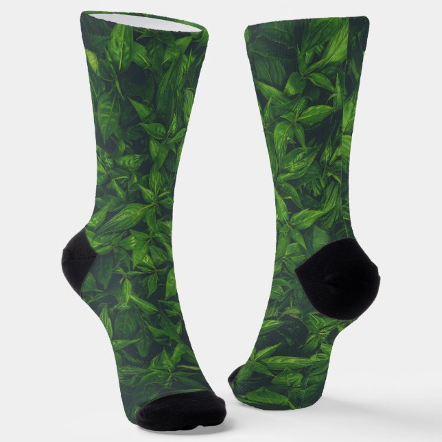 Tiefgrüne Blätter  Socken (Gewinkelt)