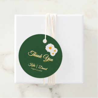 Tiefgrüne Blumenhochzeit Geschenkanhänger