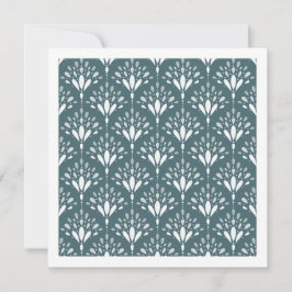Tiefgrüne botanische Folk-Floral-Kunstkarte Karte