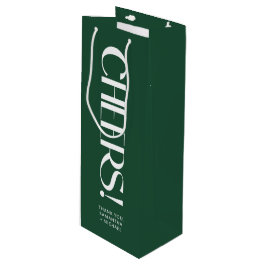 Tiefgrüne dekorative Serif-Hochzeits Cheers Geschenktüte Für Weinflaschen