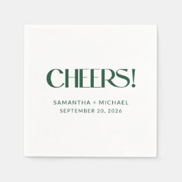 Tiefgrüne dekorative Serif-Hochzeits Cheers Serviette