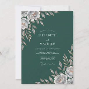 Tiefgrüne Fichtenblatt-Hochzeit Einladung