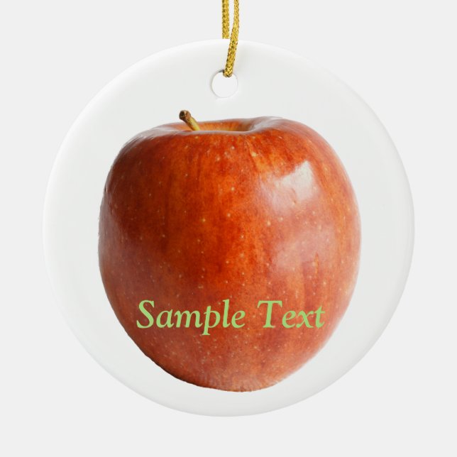 Tiefgrüner Red Apple Keramik Ornament (Vorne)