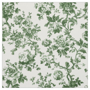 Tiefgrünes Rosen-Toile-Muster Stoff