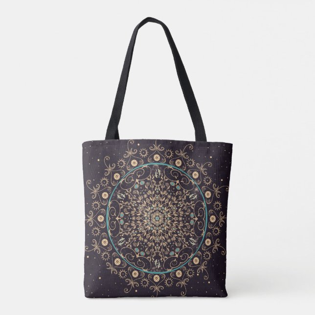 Tiefpurpurne Himmel-Mandala-Tasche (Rückseite)
