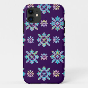 Tiefpurpurner hawaiischer Steppdecken-Muster-Fall iPhone 11 Hülle