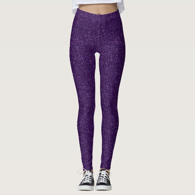 Tiefpurpurner Imitat-Glitzer Leggings (Vorderseite)