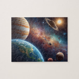 Tiefraum Planeten Nebel Jupiter Erde Puzzle