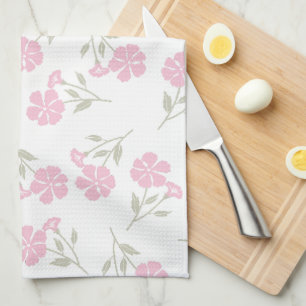 Tiefrosa Blumen-Küchenhandtuch Elegantes Design Geschirrtuch