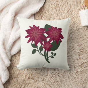 Tiefrosa Blumendesign Teppich Kissen