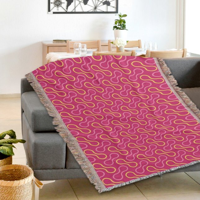 Tiefrosa Double Bubble Muster Wurfdecke Decke (Von Creator hochgeladen)
