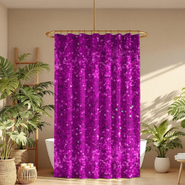Tiefrosa Glamour-Faux-Glitter-Muster Duschvorhang