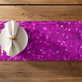 Tiefrosa Glamour-Faux-Glitter-Muster Kurzer Tischläufer