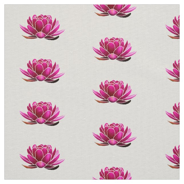 Tiefrosa Lotos-Blumen Stoff (Muster)