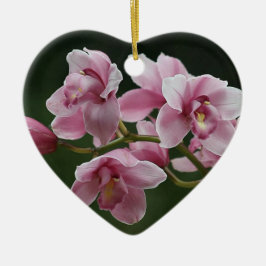 tiefrosa Orchideenherzverzierung Keramik Ornament