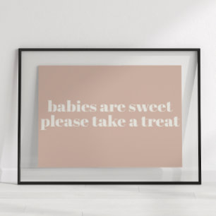 Tiefrosa Sandstein-Typografie-Baby-Party-Geschenk Poster