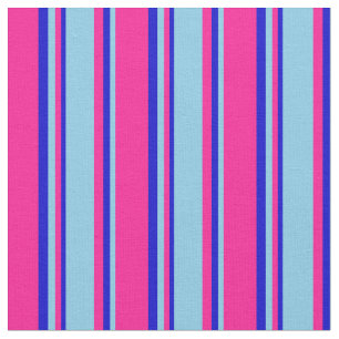 Tiefrosa, Sky Blue und blaue Streifen Stoff