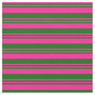 Tiefrosa und dunkelgrüne Streifen/Linienmuster Stoff