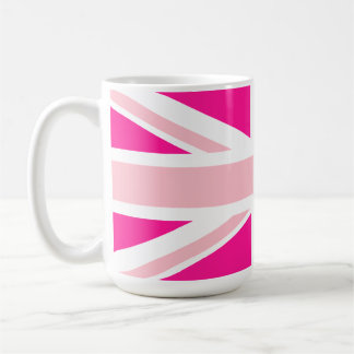 Tiefrosa Union Jack Kaffeetasse