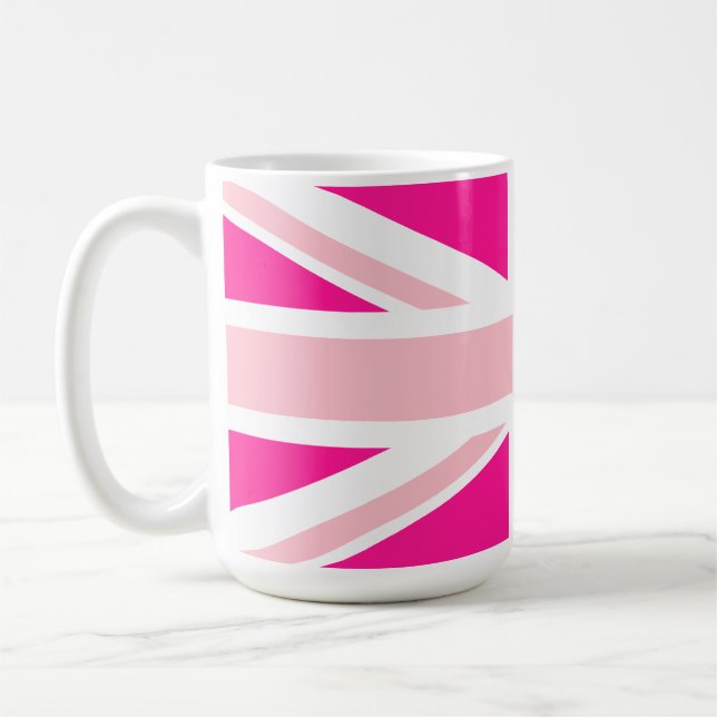 Tiefrosa Union Jack Kaffeetasse (Links)