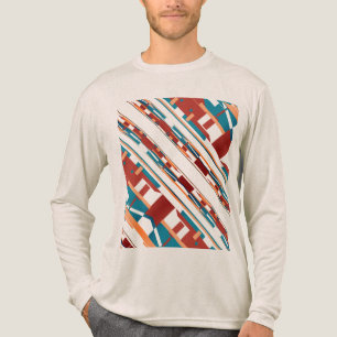 Tiefrost-Korallen-Türkis-Südwest-Schrägmuster Tri-Blend Shirt
