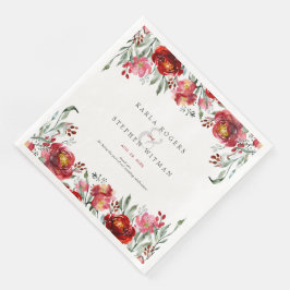 Tiefrote Blume Aquarellbilder Serviette
