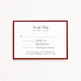 Tiefrote Hochzeits-RSVP-Karte RSVP Karte