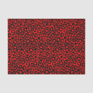 Tiefrote Leopard-wilde Katzen-Tierdruck Seidenpapier