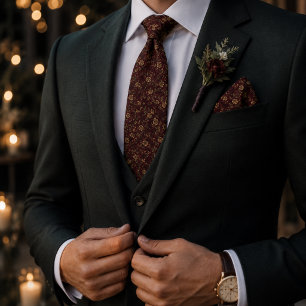Tiefrote Oxblood-Heritage-Rose Botanical Krawatte