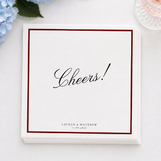 Tiefrote Rand Hochzeitsservietten Serviette