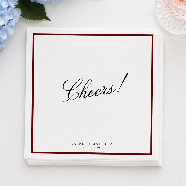 Tiefrote Rand Hochzeitsservietten Serviette (Von Creator hochgeladen)