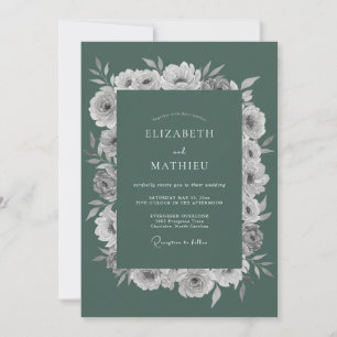 Tiefrote Rosenhochzeit Einladung