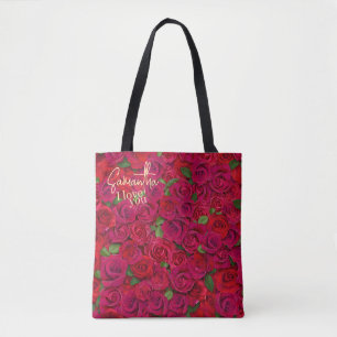 Tiefrote Rosenmuster Ich liebe dich mit individuel