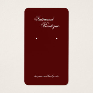Tiefrote Schmuckanzeigekarte in Maroon