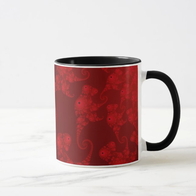 Tiefrote Seepferd-Herden-Tasse Tasse (Rechts)