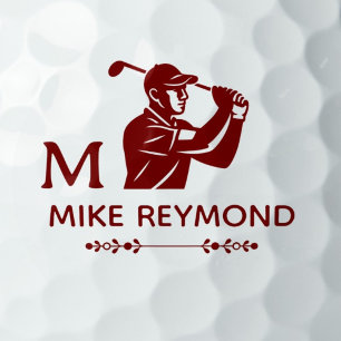 Tiefroter Golfer Personalisiert Golfball