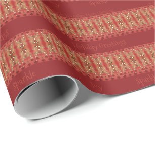 Tiefroter Vintage-Stil Geschenkpapier